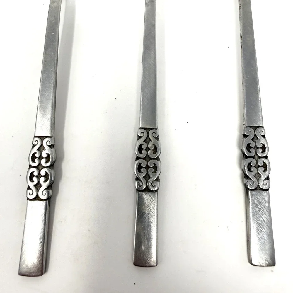 9 International‎ Stainless Steel Deluxe Teaspoons MCM Danish Scroll Flatware Set
